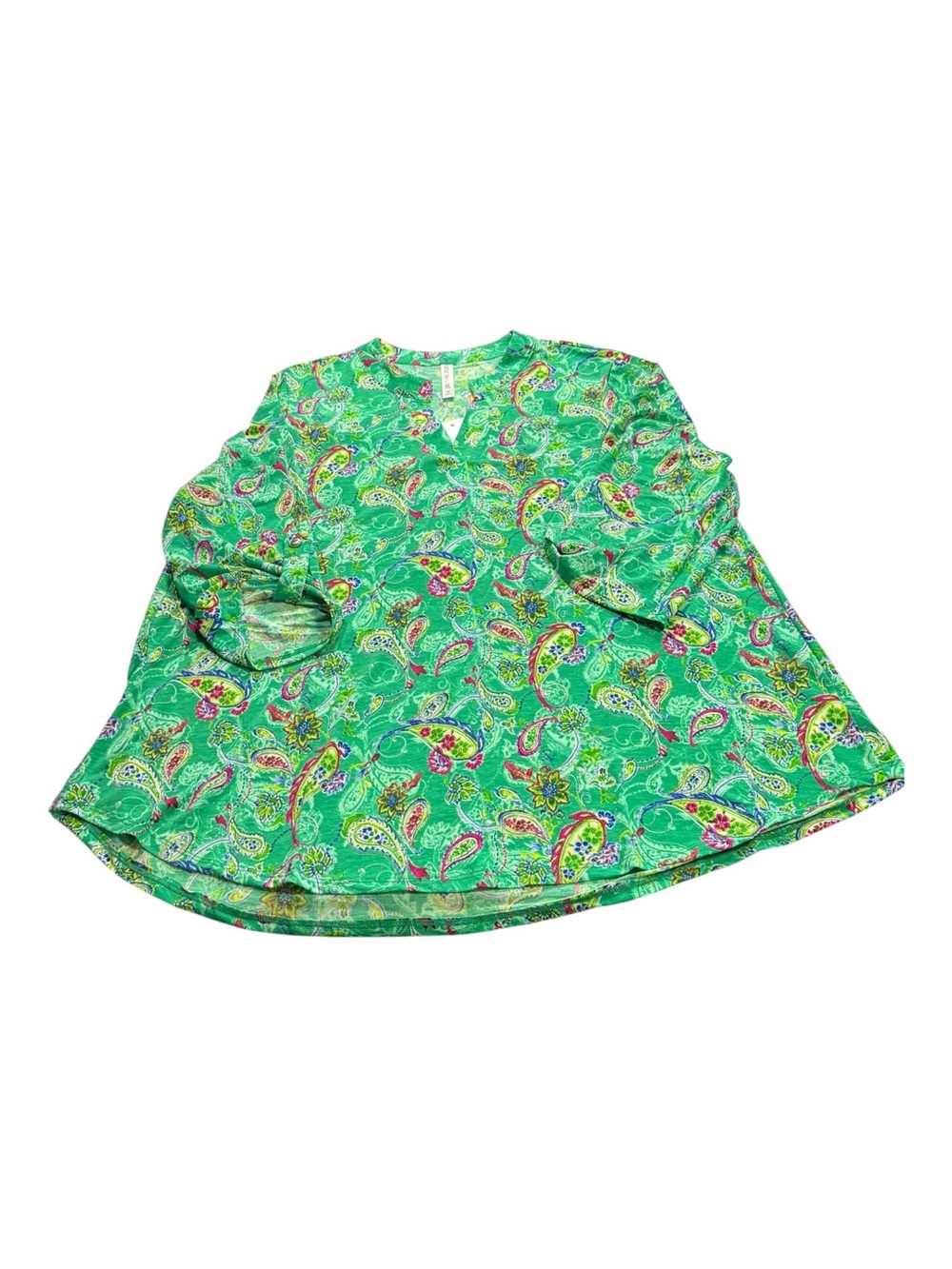 Dear Scarlett Green Paisley Blouse XL NWT